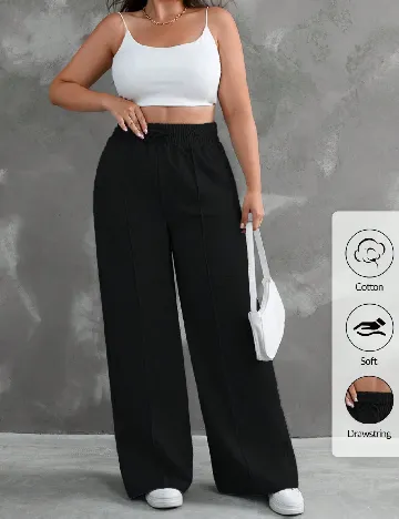 Pantaloni SHEIN CURVE, negru Negru