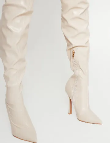 Cizme PrettyLittleThing, crem Crem