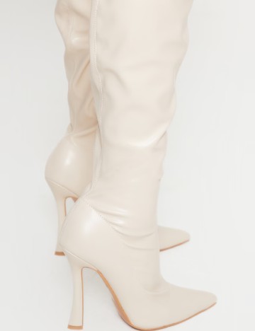 Cizme PrettyLittleThing, crem