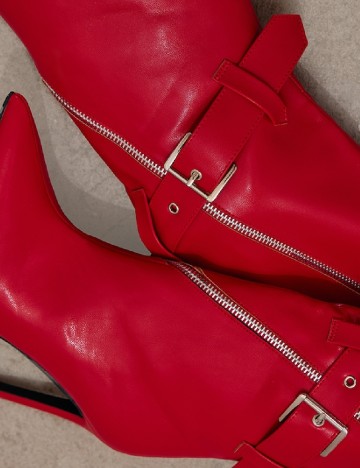 Cizme PrettyLittleThing, rosu