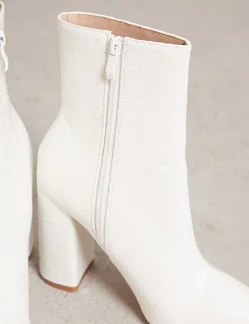 Botine PrettyLittleThing, alb Alb
