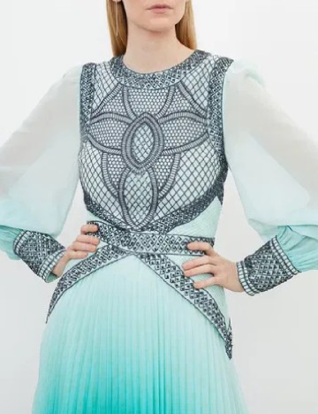 Rochie lunga Karen Millen, turcoaz/alb