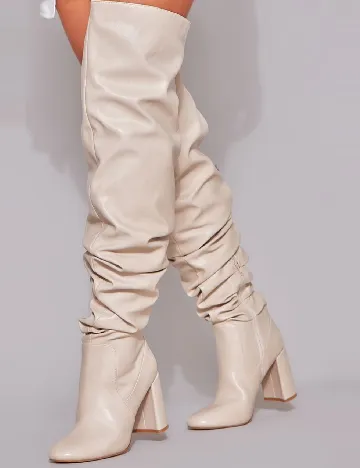 Cizme PrettyLittleThing, crem Crem
