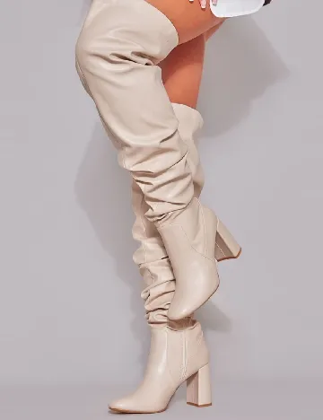 Cizme PrettyLittleThing, crem Crem