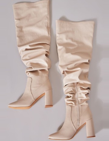Cizme PrettyLittleThing, crem