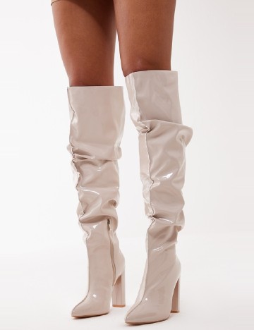 Cizme PrettyLittleThing, crem