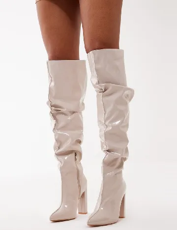 Cizme PrettyLittleThing, crem Crem