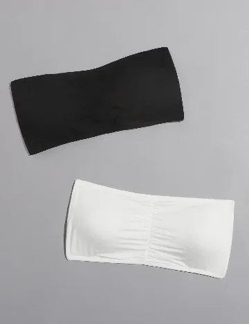 Set sutiene 2 bucati Romwe, alb/negru Alb