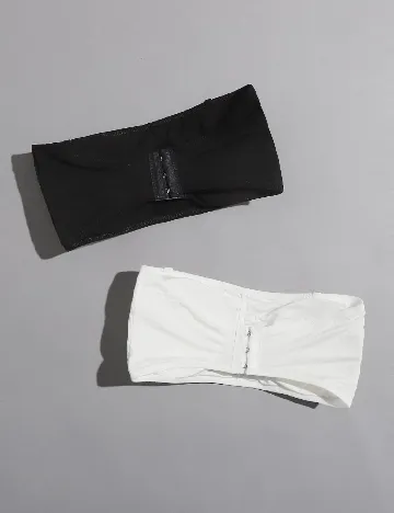 Set sutiene 2 bucati Romwe, alb/negru Alb