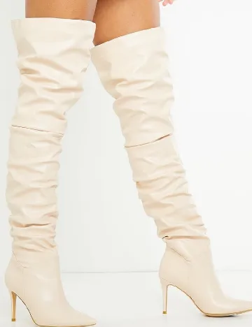 Cizme PrettyLittleThing, crem Crem