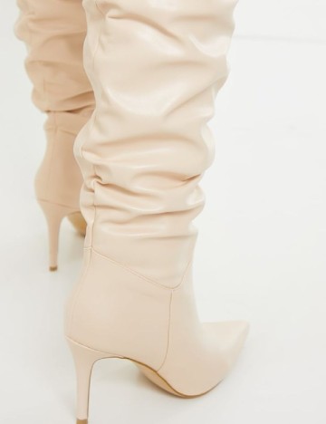 Cizme PrettyLittleThing, crem