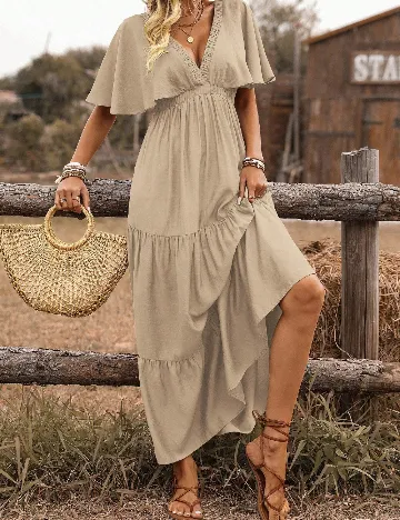 Rochie lunga SHEIN, crem Crem