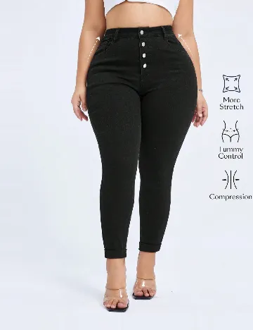 Blugi SHEIN CURVE, negru Negru