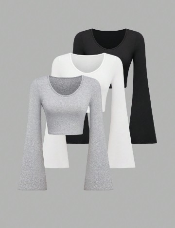 Set topuri 3 bucati SHEIN, mix culori