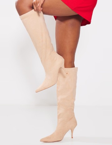 Cizme PrettyLittleThing, crem
