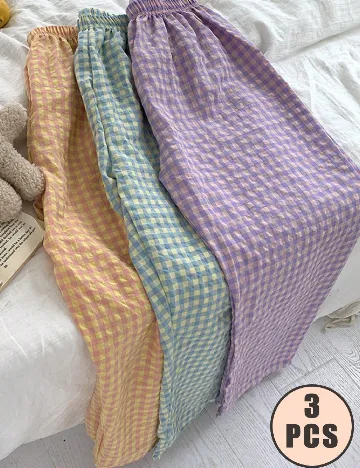 Set pantaloni de pijama 3 bucati SHEIN, mix culori Mix culori