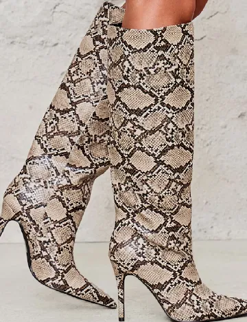Cizme PrettyLittleThing, imprimeu sarpe Animal print