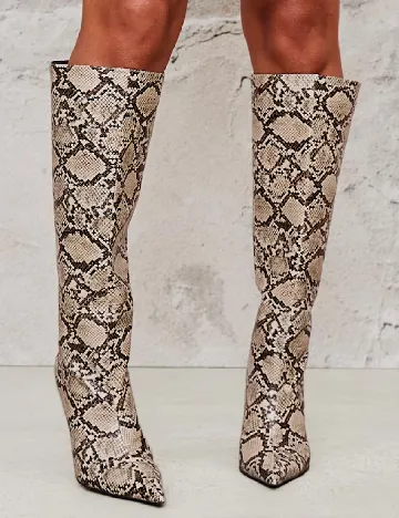 Cizme PrettyLittleThing, imprimeu sarpe Animal print