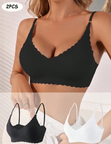 Set bustiere 2 bucati SHEIN, negru/alb