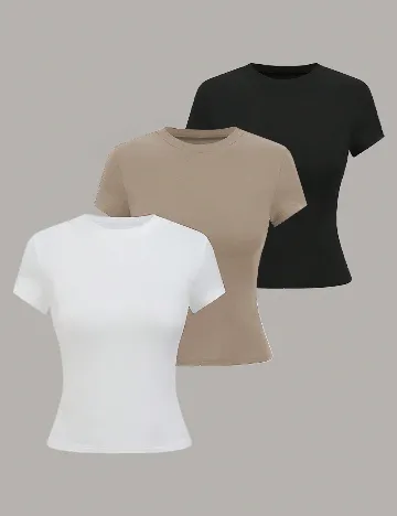 Set Tricouri 3 bucati SHEIN, mix culori Mix culori