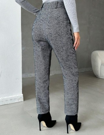Pantaloni SHEIN, alb/negru