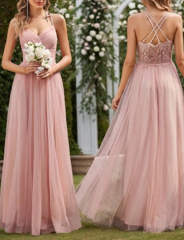 Rochie lunga Ever-Pretty, roz