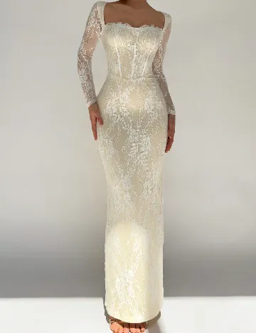 Rochie lunga SHEIN, galben/alb Galben