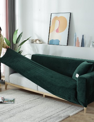 Husa pentru canapea de 4 persoane SHEIN, verde