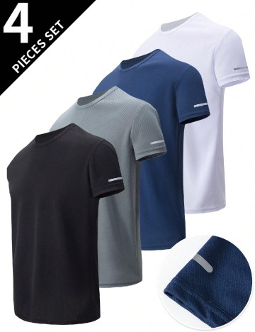 Set Tricouri 4 bucati SHEIN, mix culori