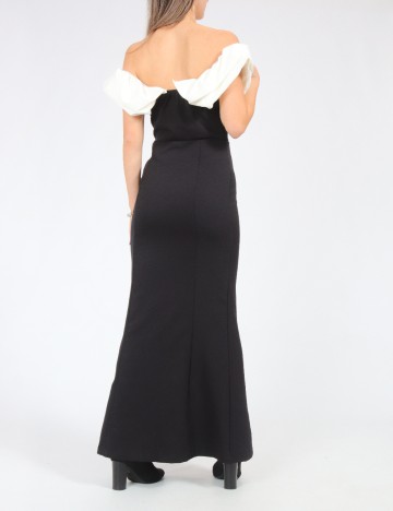 Rochie lunga SHEIN, negru/alb