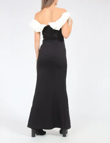 Rochie lunga SHEIN, negru/alb Negru