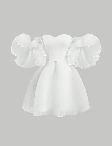 Rochie scurta SHEIN, alb Alb