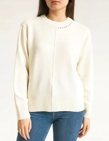 Bluza Oversize SHEIN, ecru Alb