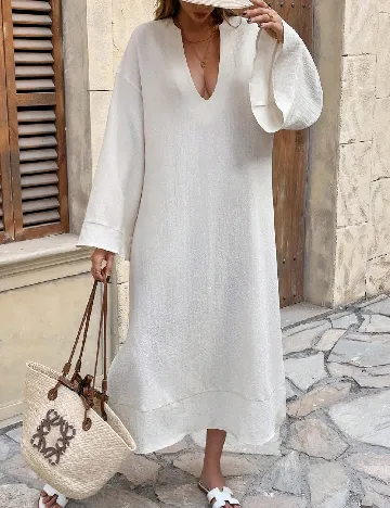 Rochie medie SHEIN, ecru Alb