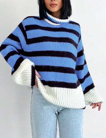 Pulover Oversize SHEIN, albastru