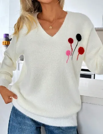 Pulover SHEIN, alb Alb