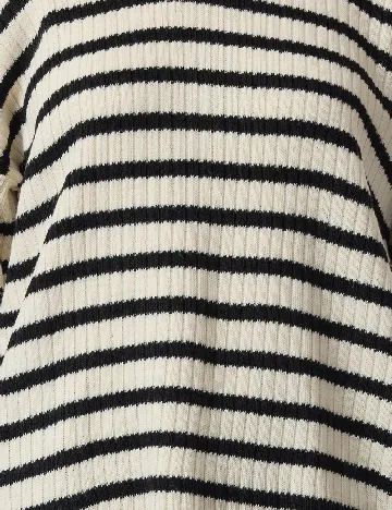 Pulover SHEIN, ecru/negru Alb
