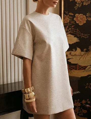 Rochie scurta Anewsta, ecru Alb