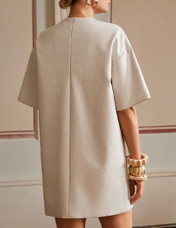 Rochie scurta Anewsta, ecru