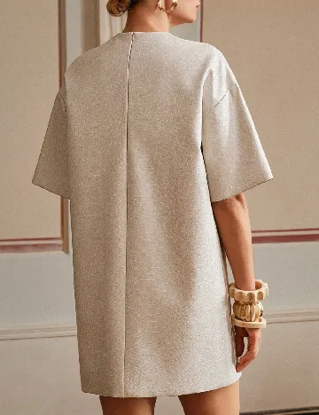 Rochie scurta Anewsta, ecru Alb