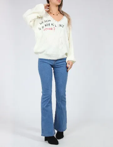 Bluza Oversize SHEIN, alb Alb