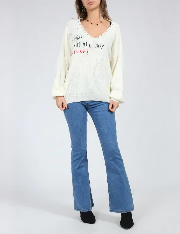 Bluza Oversize SHEIN, alb Alb