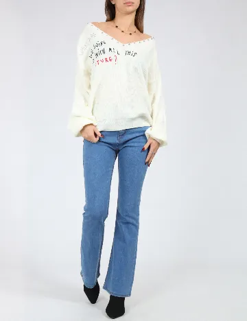 Bluza Oversize SHEIN, alb Alb