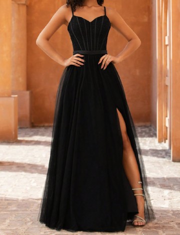 Rochie lunga Moevio, negru