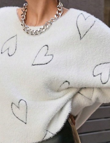 Pulover Oversize SHEIN, alb