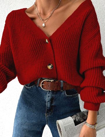Cardigan SHEIN, rosu