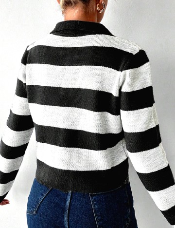 Pulover SHEIN, alb/negru