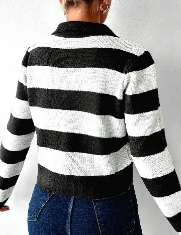 Pulover SHEIN, alb/negru Negru