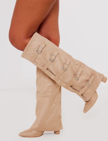 Cizme PrettyLittleThing, maro deschis