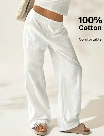 Pantaloni SHEIN, alb Alb